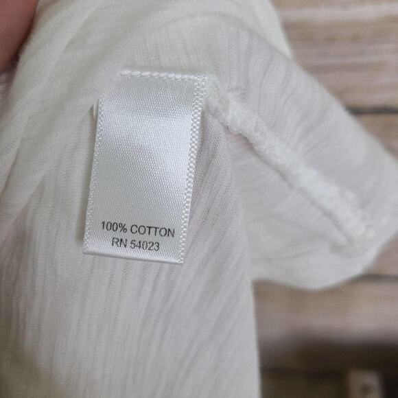 Banana Republic Milly Beaded Pink White Tee Size Medium - Picture 5 of 6